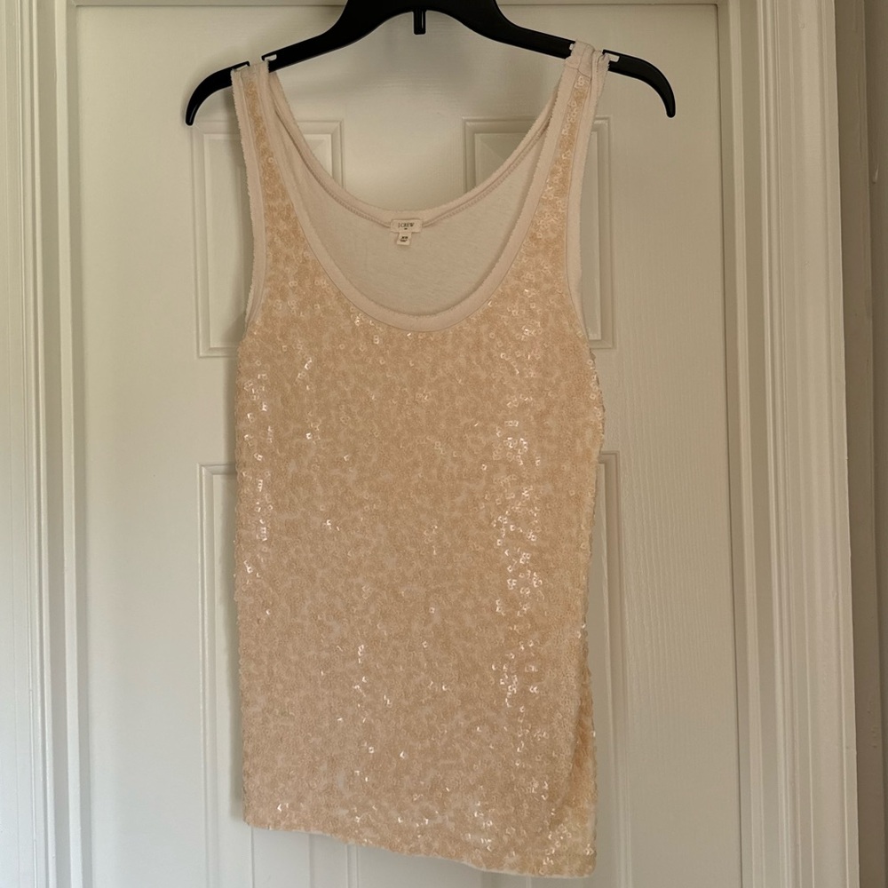 J Crew square sequin tank